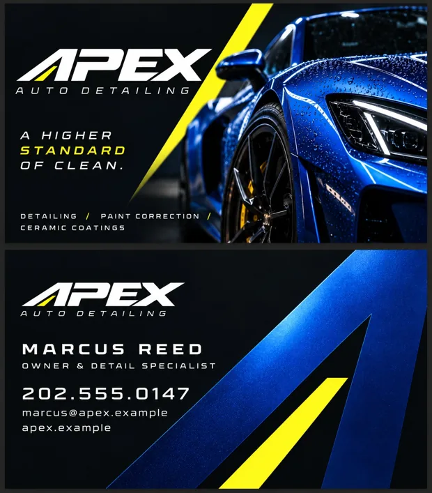 Automotive business card design example