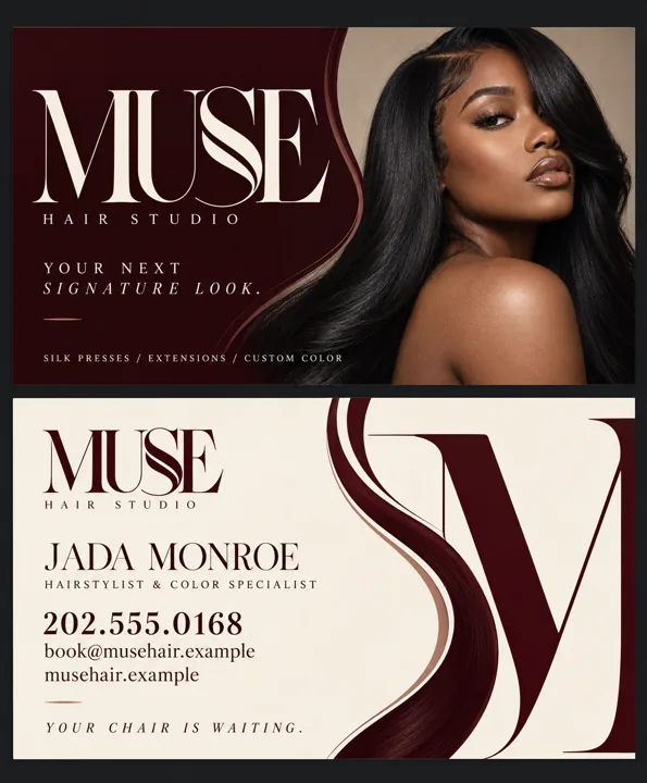 Beauty brand business card design example